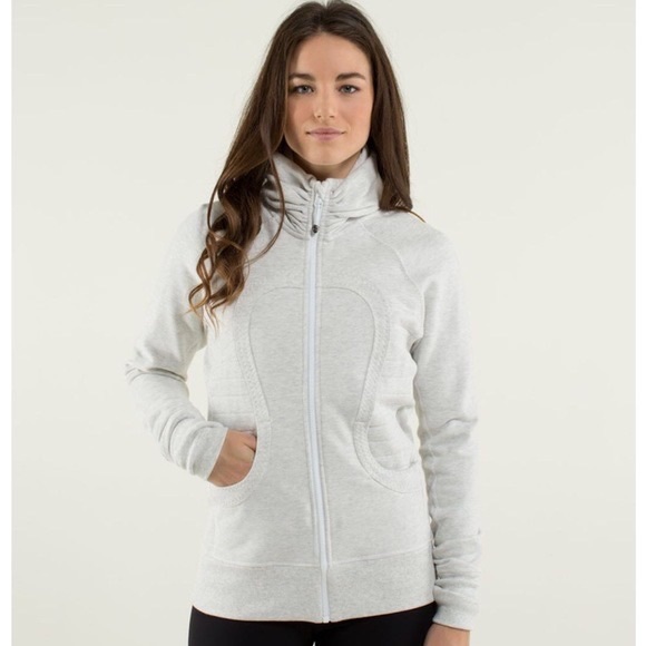 LULULEMON Womens Calm & Cozy Jacket Light Gray Size 4 - Picture 2 of 13